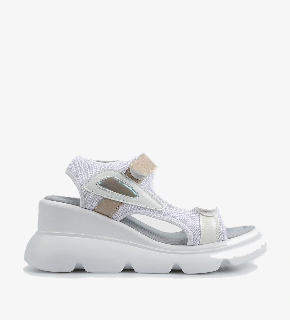 Beyaz Kadın Topuklu Sandalet - Görsel 1