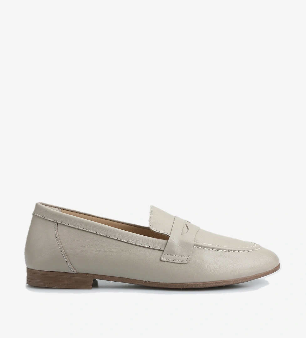 Gümüş Deri Kadın Ayakkabı - Görsel 1