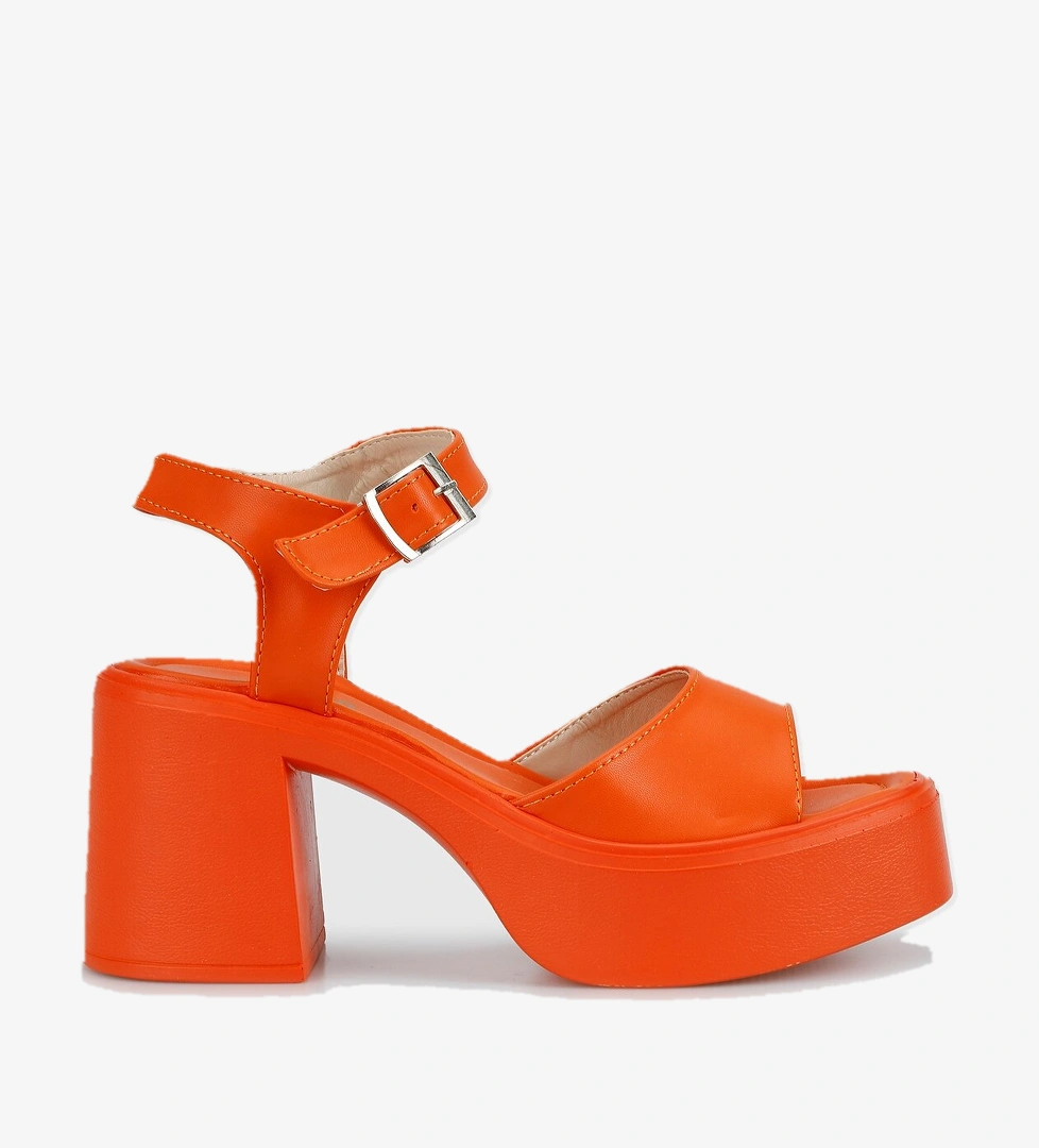 Turuncu Kadın Topuklu Sandalet - Görsel 1