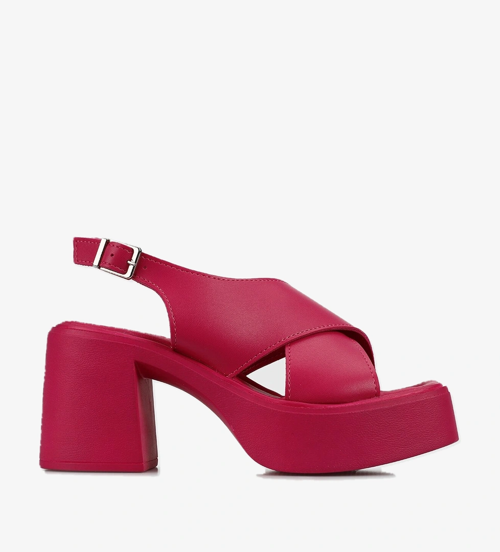 Fuşya Kadın Topuklu Sandalet - Görsel 1
