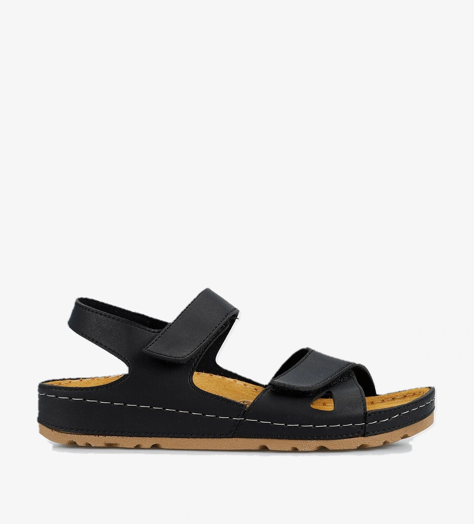 Siyah Kadın Düz Sandalet - Görsel 1