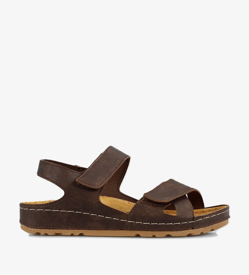 Kahve Kadın Düz Sandalet - Görsel 1