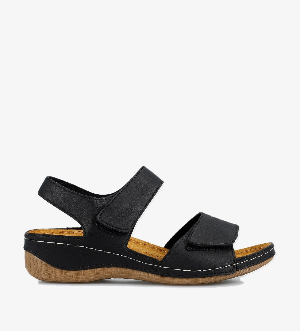 Siyah Kadın Düz Sandalet - Görsel 1