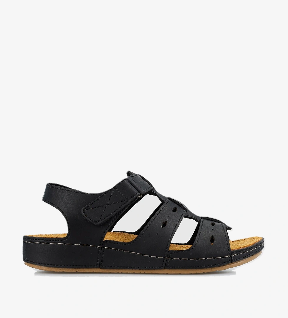 Siyah Kadın Düz Sandalet - Görsel 1