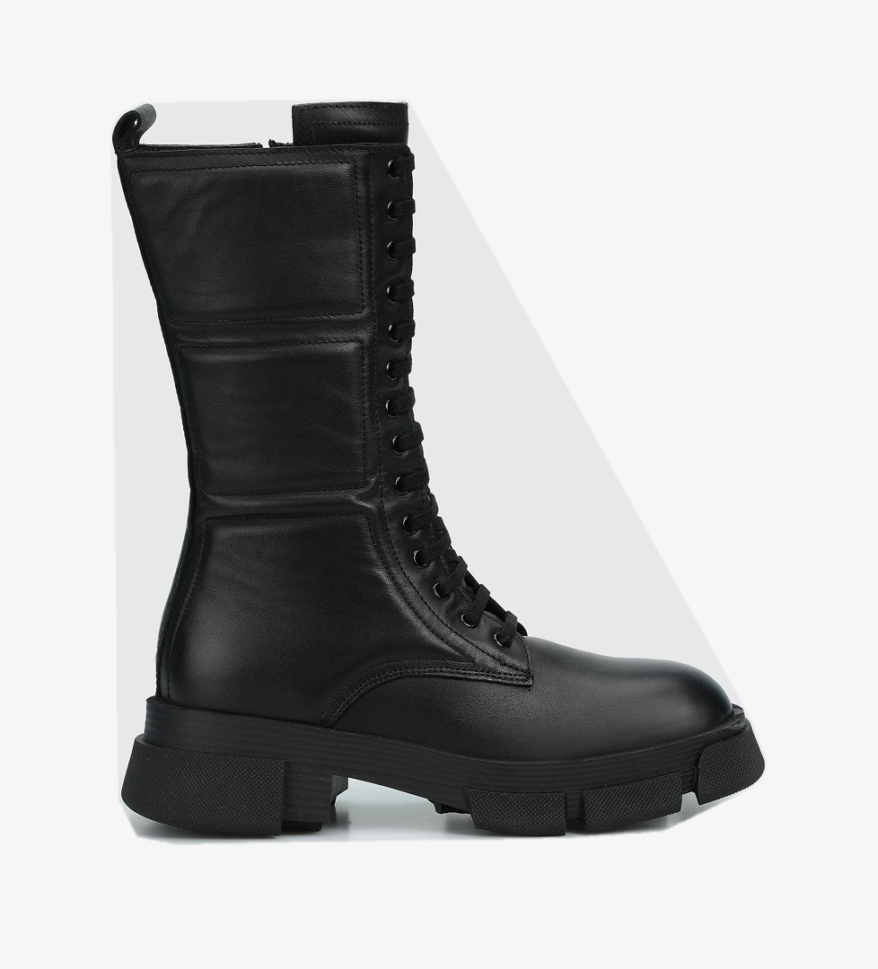 Siyah Deri Kadın Bot - Görsel 1