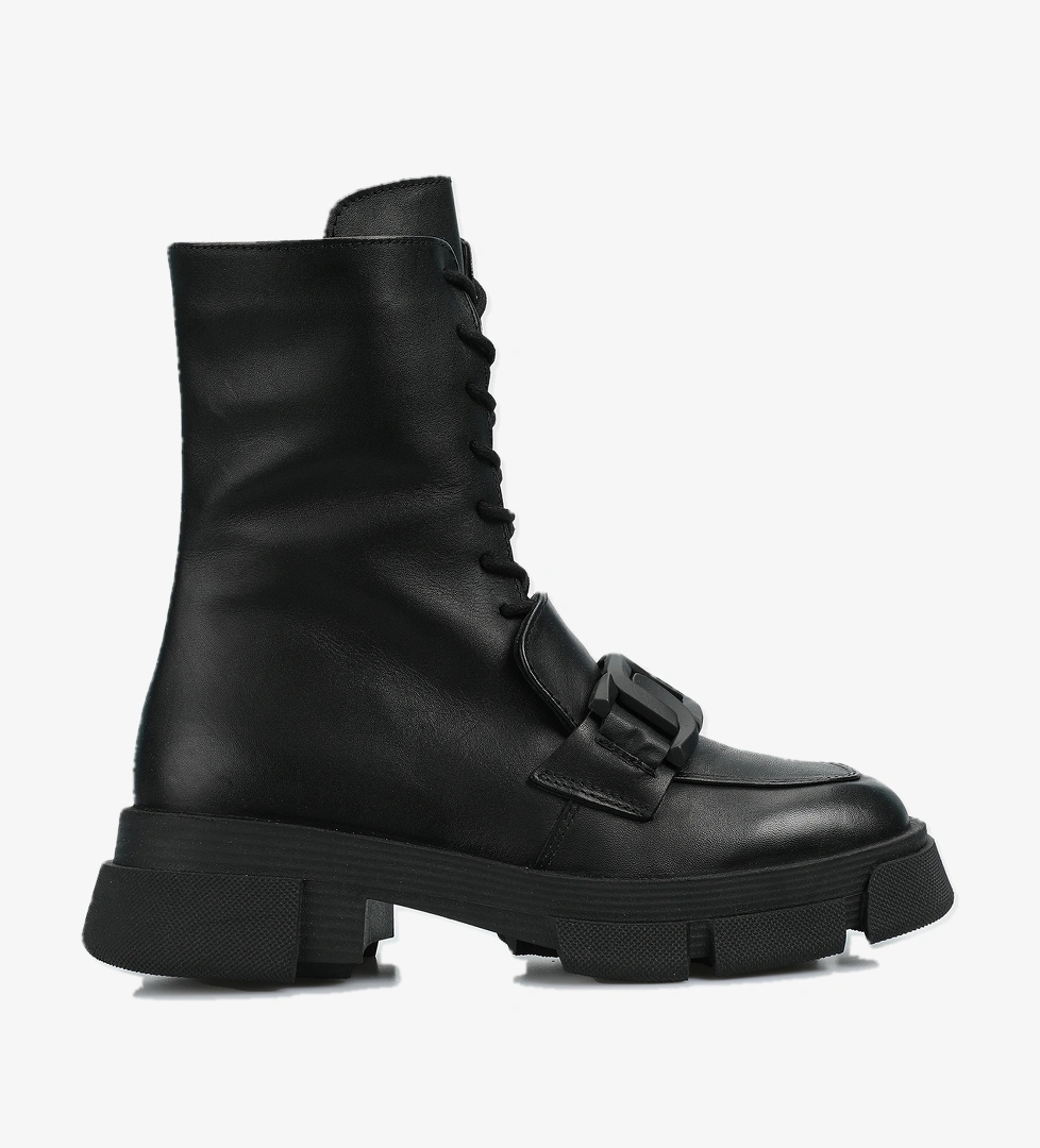 Siyah Deri Kadın Bot - Görsel 1