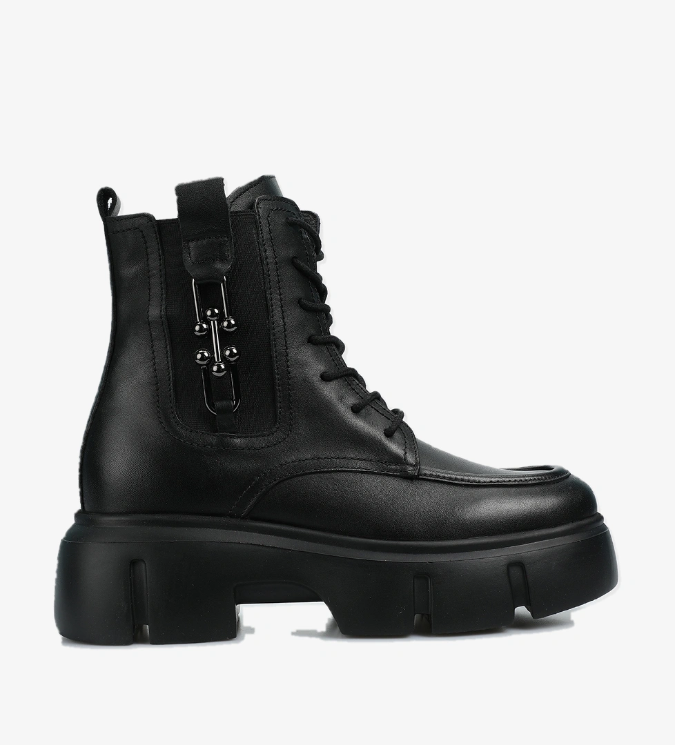 Siyah Deri Kadın Bot - Görsel 1