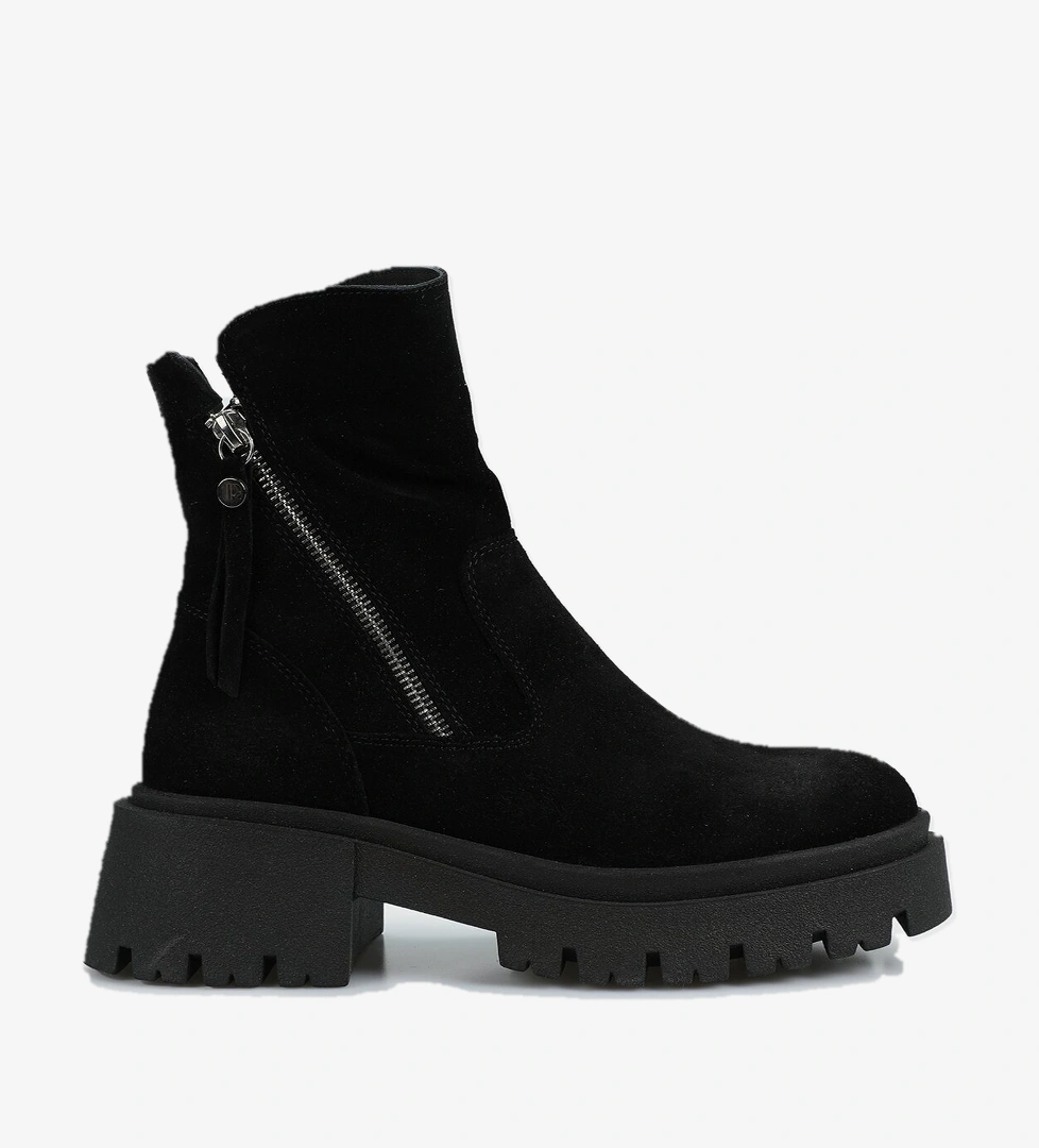 Siyah Deri Kadın Bot - Görsel 1