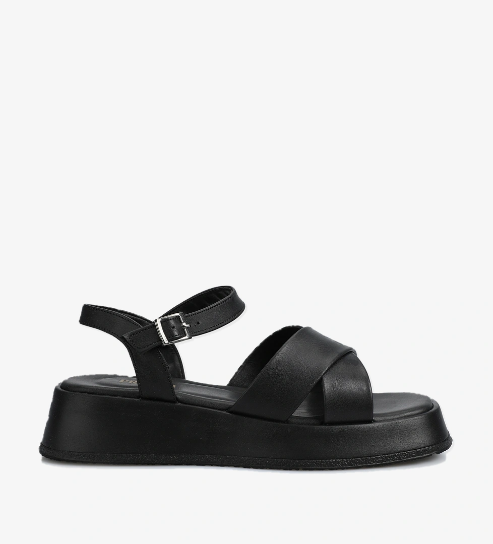 Siyah Kadın Düz Sandalet - Görsel 1