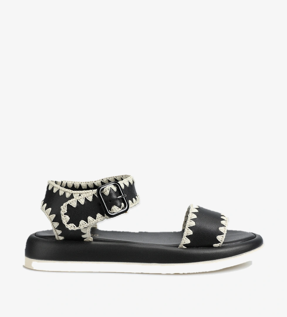 Siyah Kadın Düz Sandalet - Görsel 1