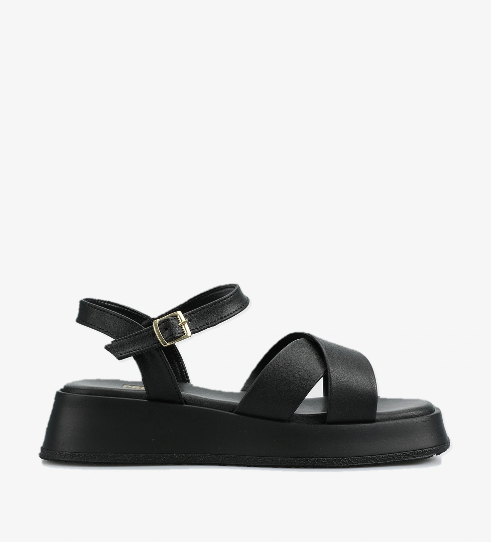 Siyah Kadın Düz Sandalet - Görsel 1