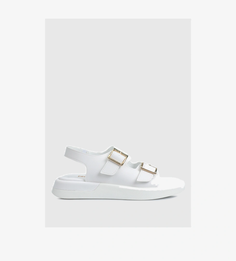 Beyaz Kadın Düz Sandalet - Görsel 1