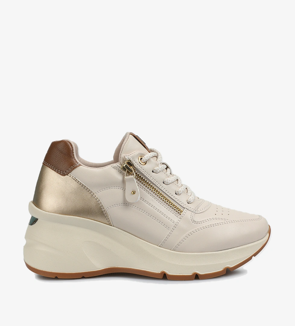 Ekru Kadın Sneaker - Görsel 1