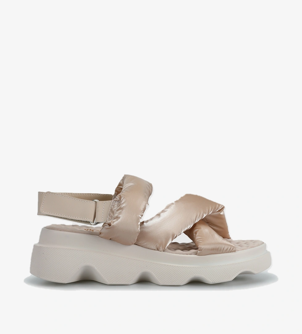 Bej Kadın Düz Sandalet - Görsel 1