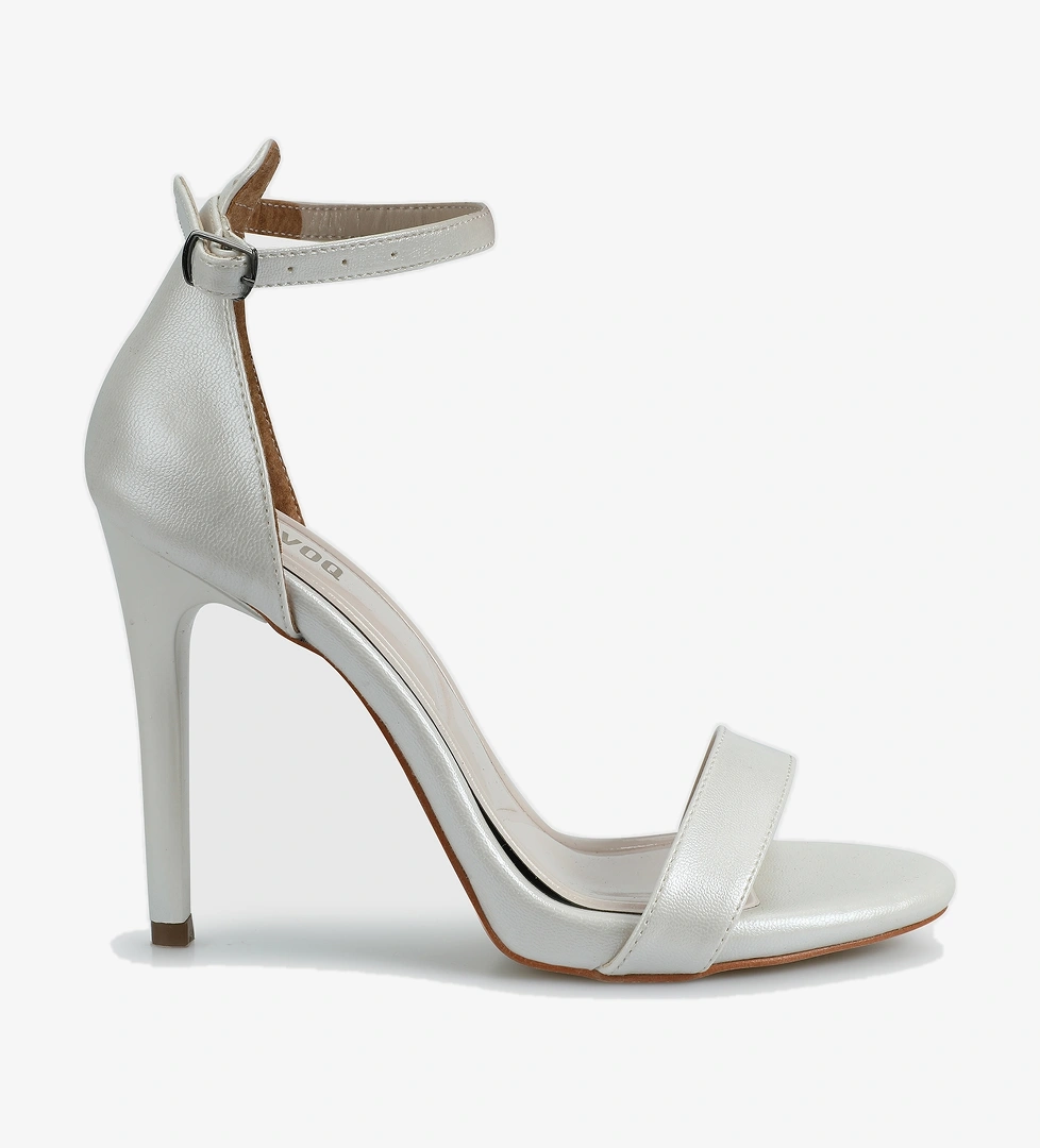 Sedef Beyaz Kadın Topuklu Sandalet - Görsel 1