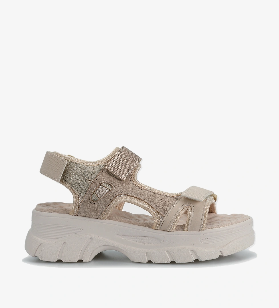 Bej Kadın Düz Sandalet - Görsel 1