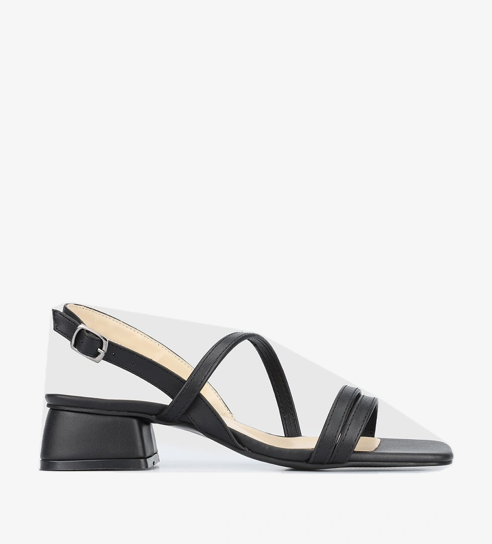 Siyah Kadın Topuklu Sandalet - Görsel 1