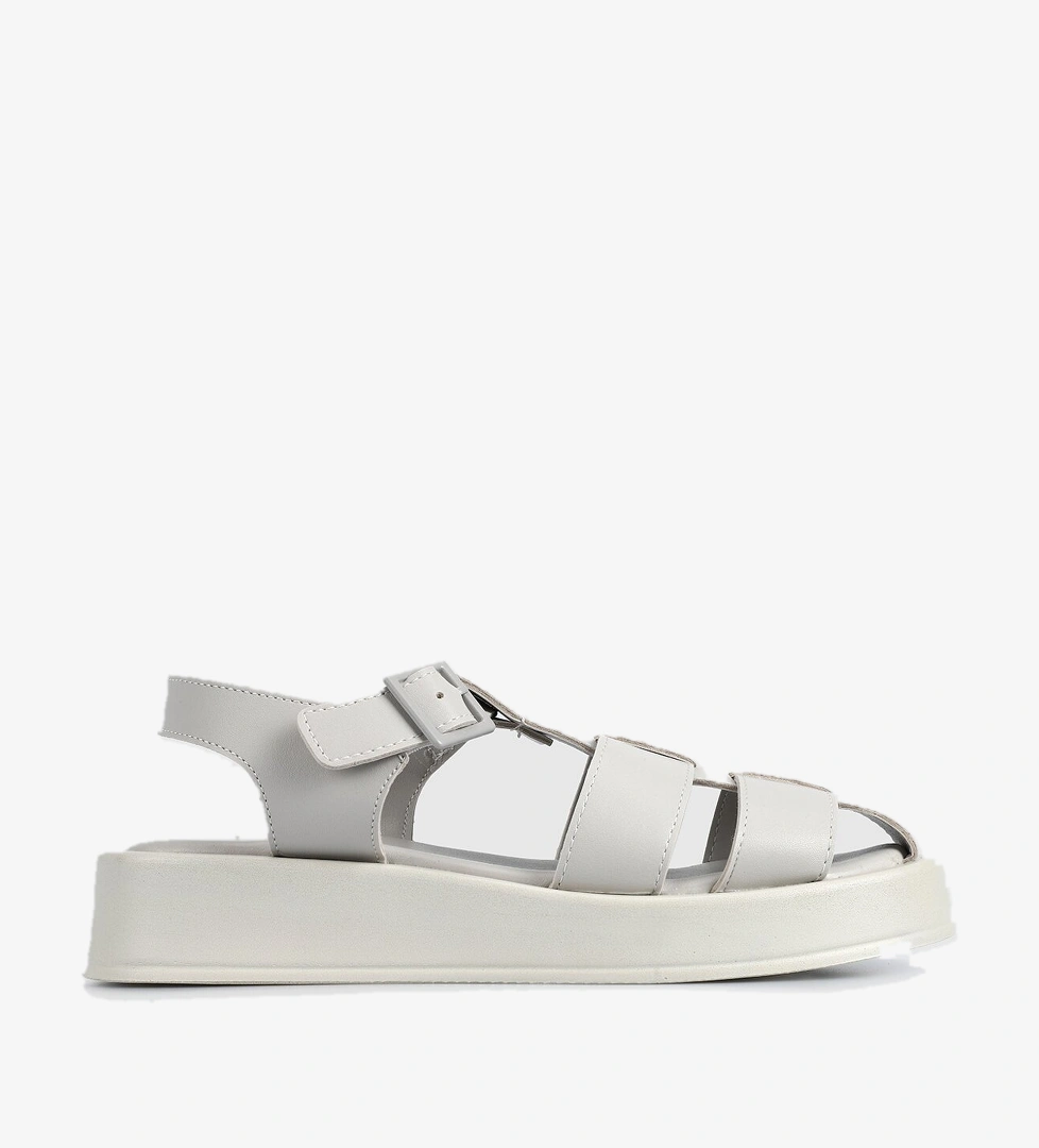 Gri Kadın Düz Sandalet - Görsel 1