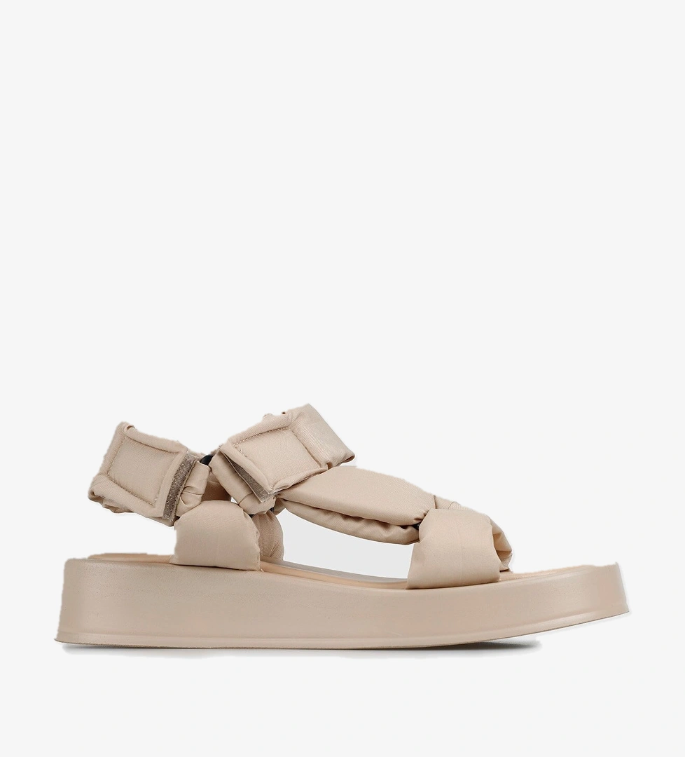 Ekru Kadın Düz Sandalet - Görsel 1