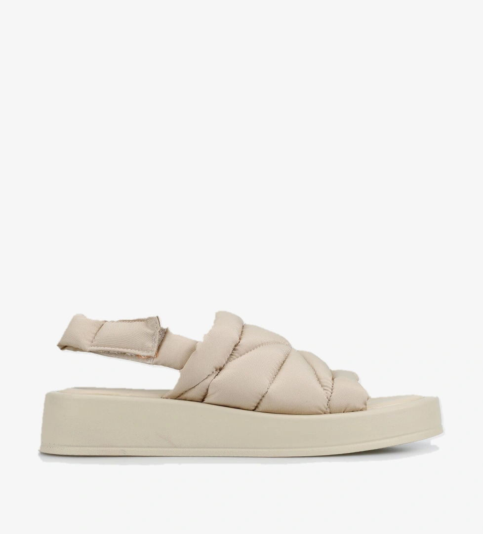 Ekru Kadın Düz Sandalet - Görsel 1