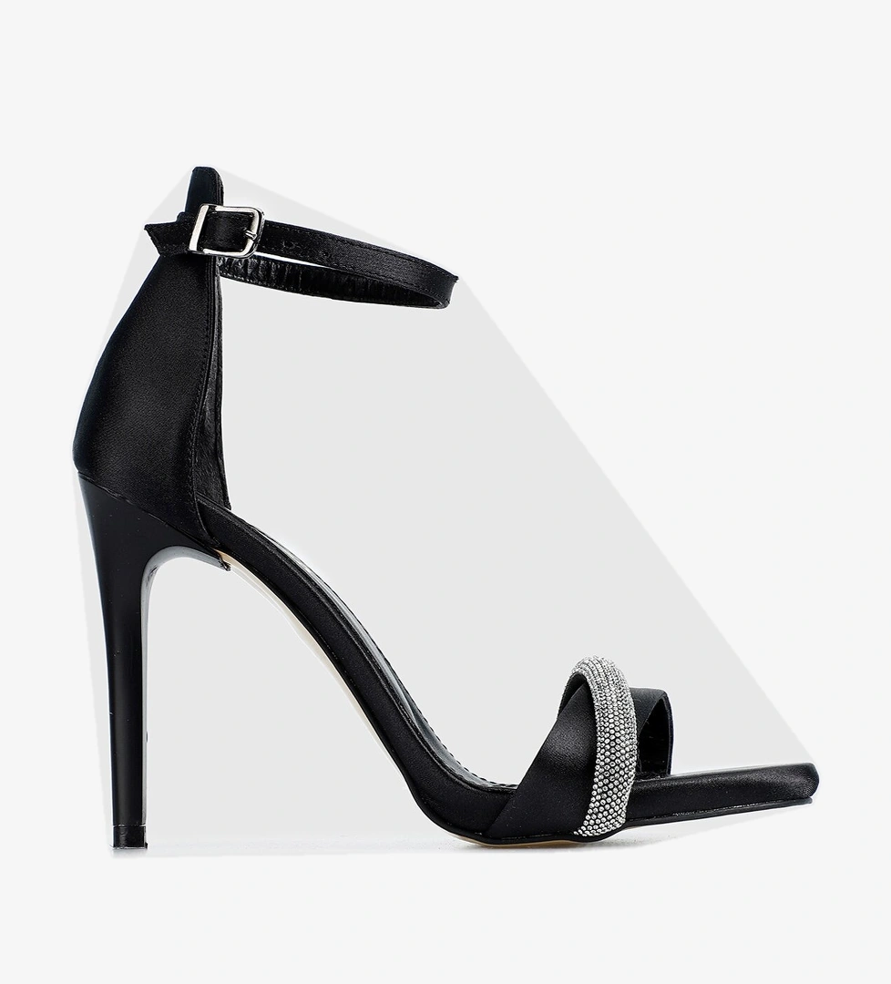 Siyah Kadın Topuklu Sandalet - Görsel 1