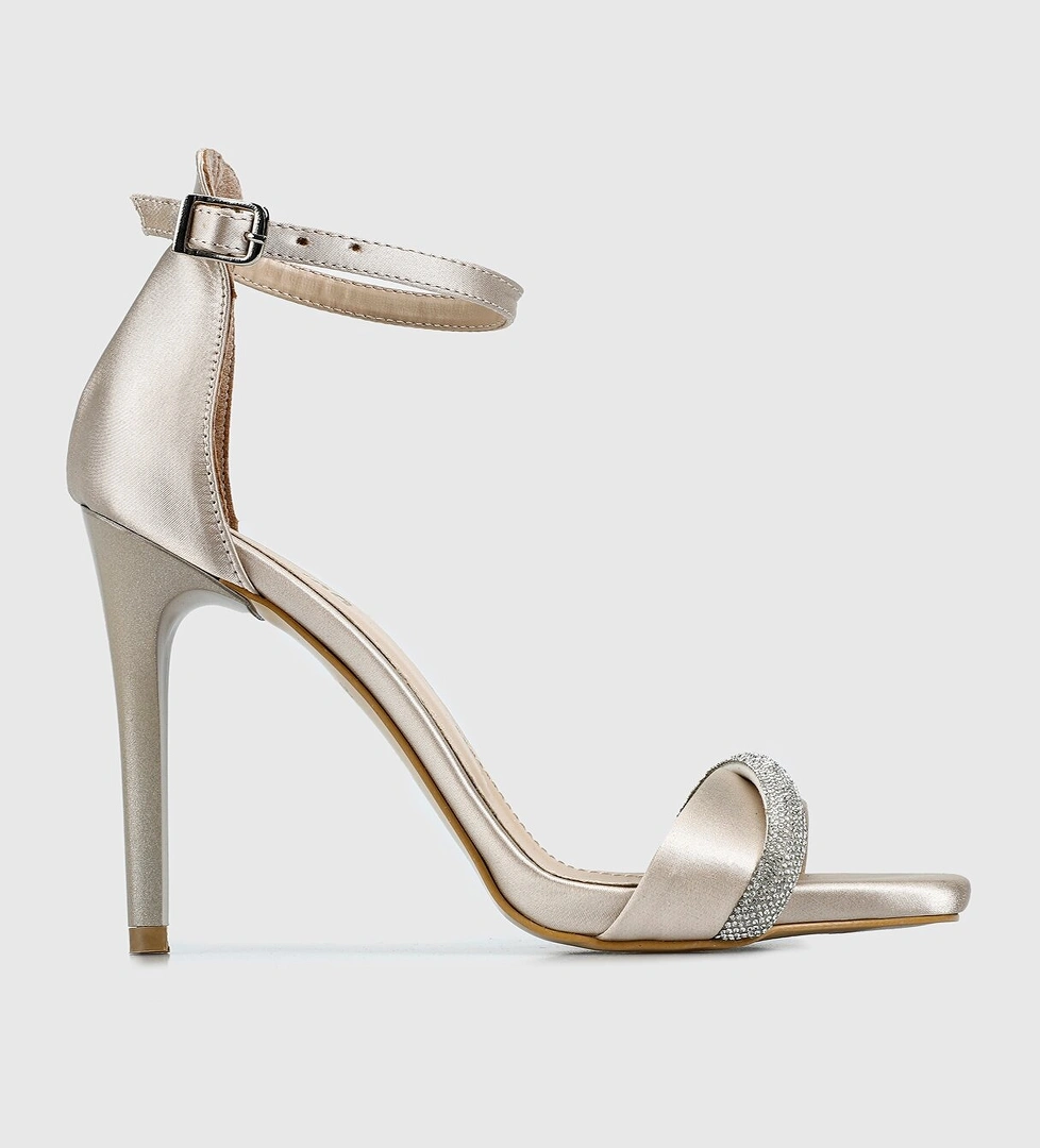 Altın Kadın Topuklu Sandalet - Görsel 1