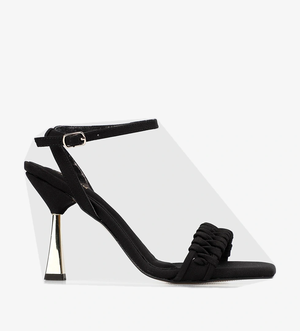 Siyah Kadın Topuklu Sandalet - Görsel 1