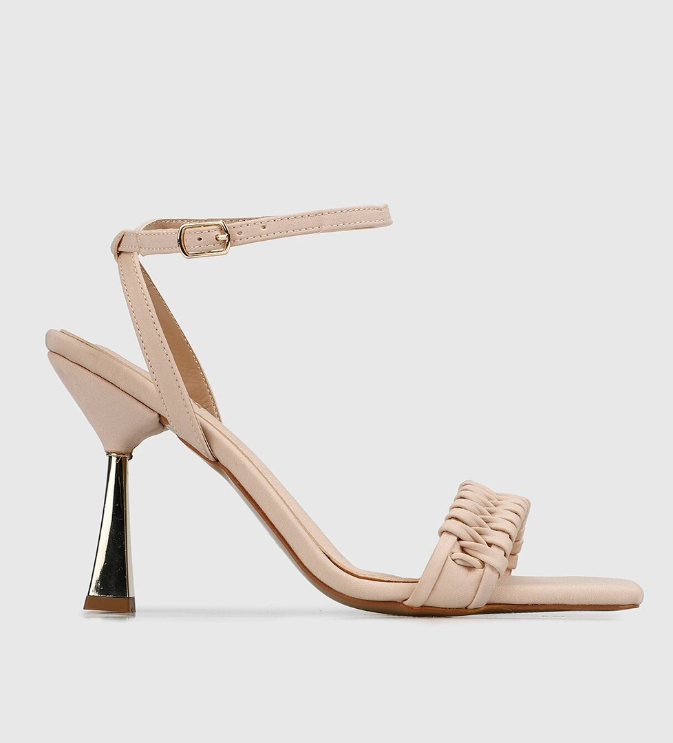 Bej Kadın Topuklu Sandalet - Görsel 1