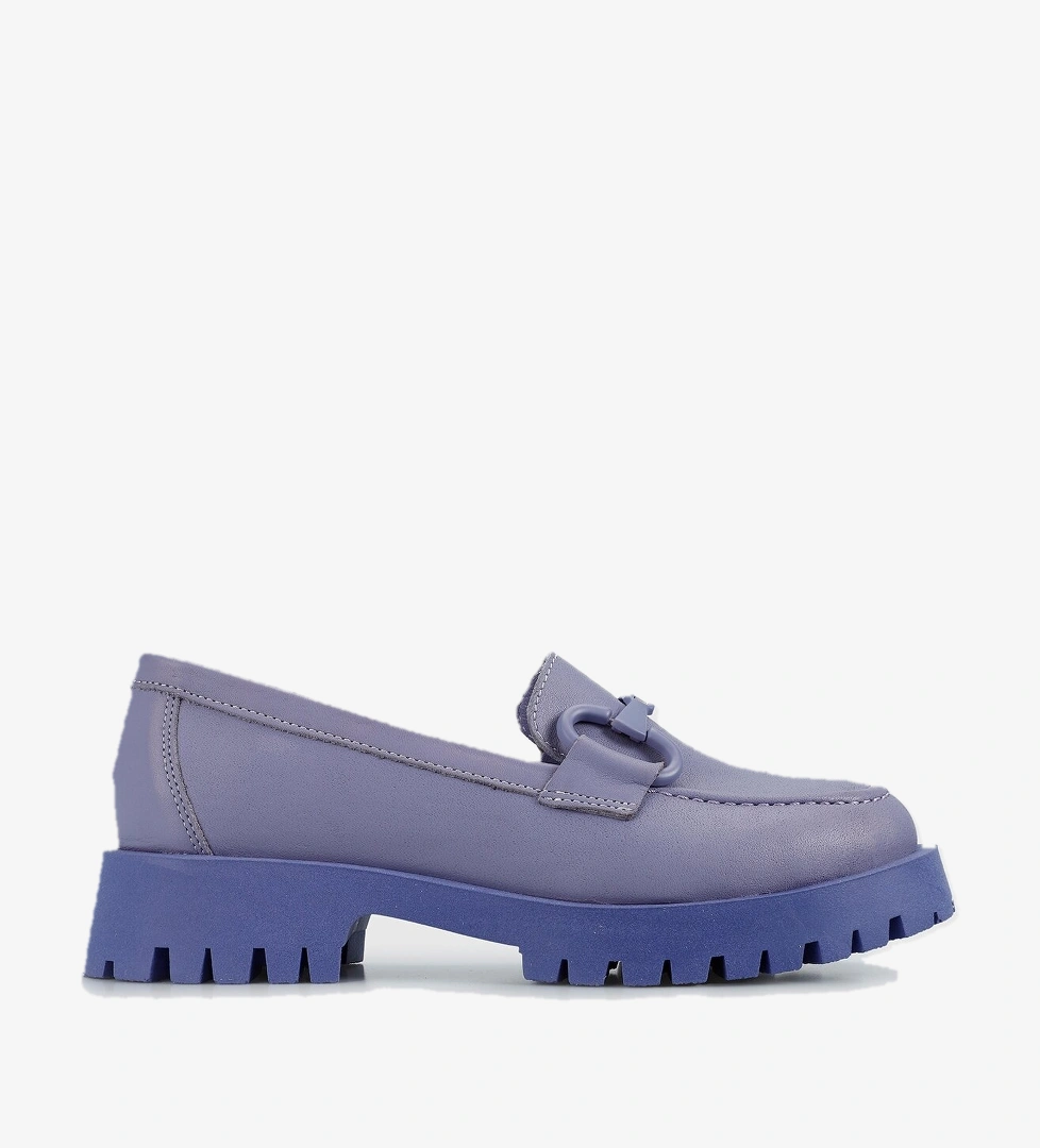 Lila Deri Kadın Ayakkabı - Görsel 1