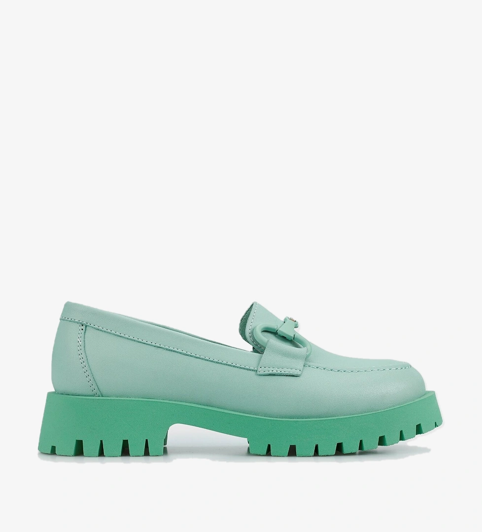 Yeşil Deri Kadın Ayakkabı - Görsel 1