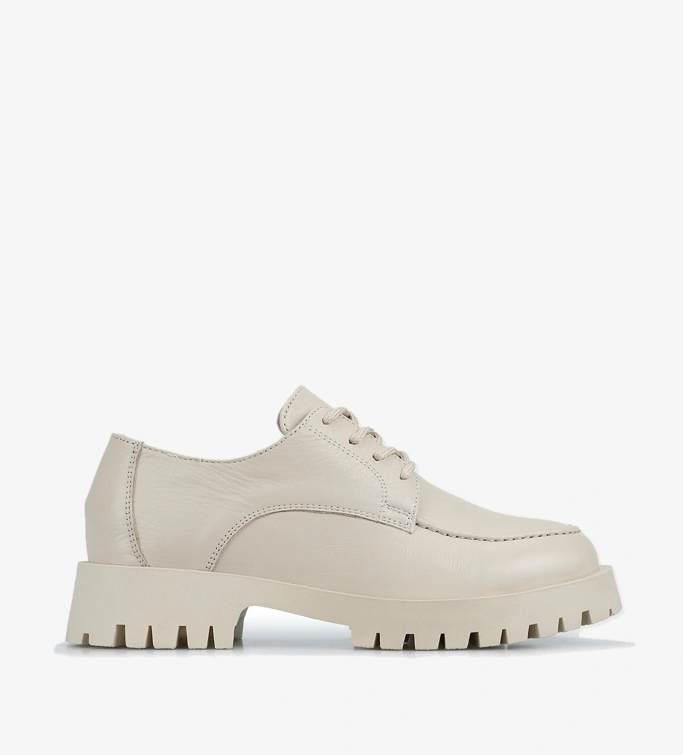 Bej Deri Kadın Ayakkabı - Görsel 1