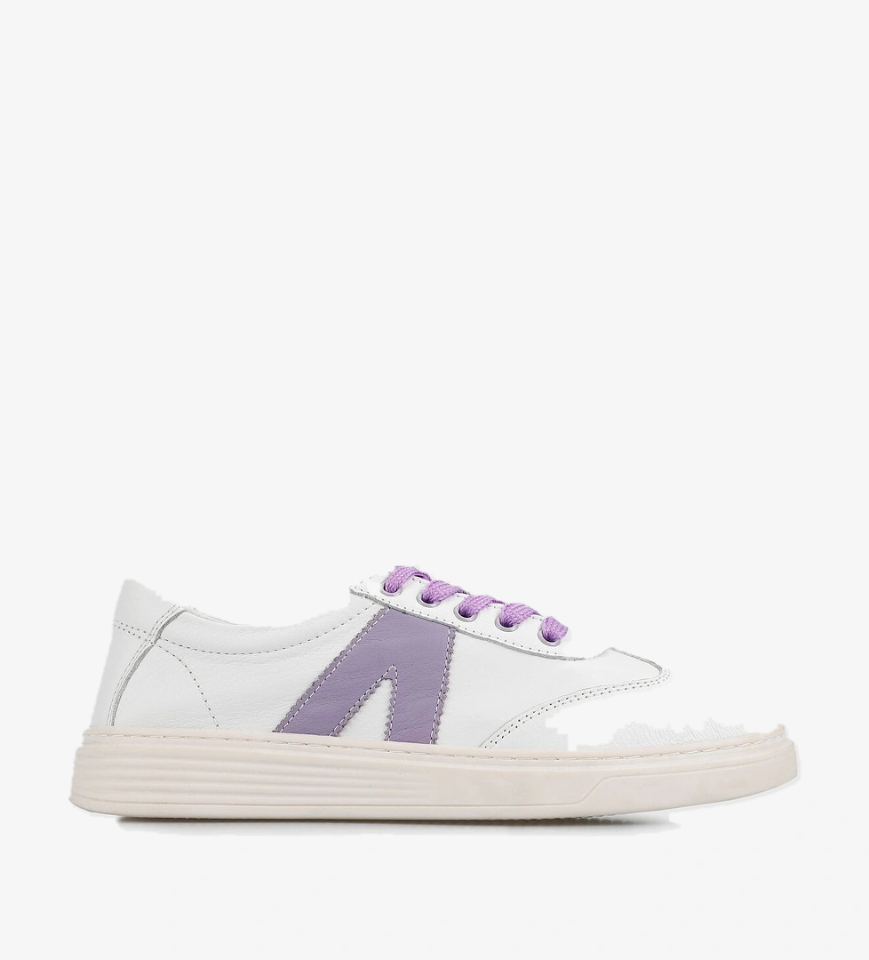 Lila Deri Kadın Sneaker - Görsel 1