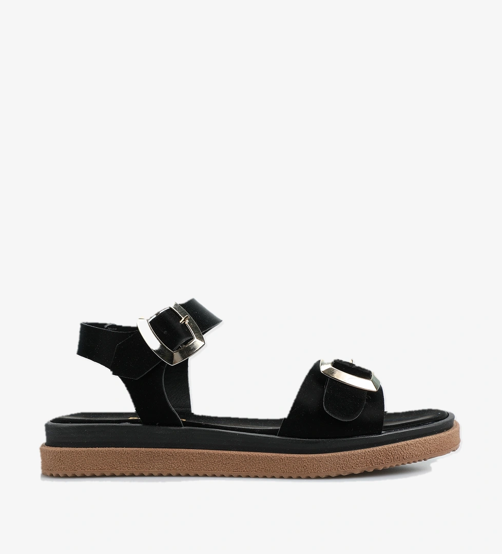 Siyah Kadın Düz Sandalet - Görsel 1