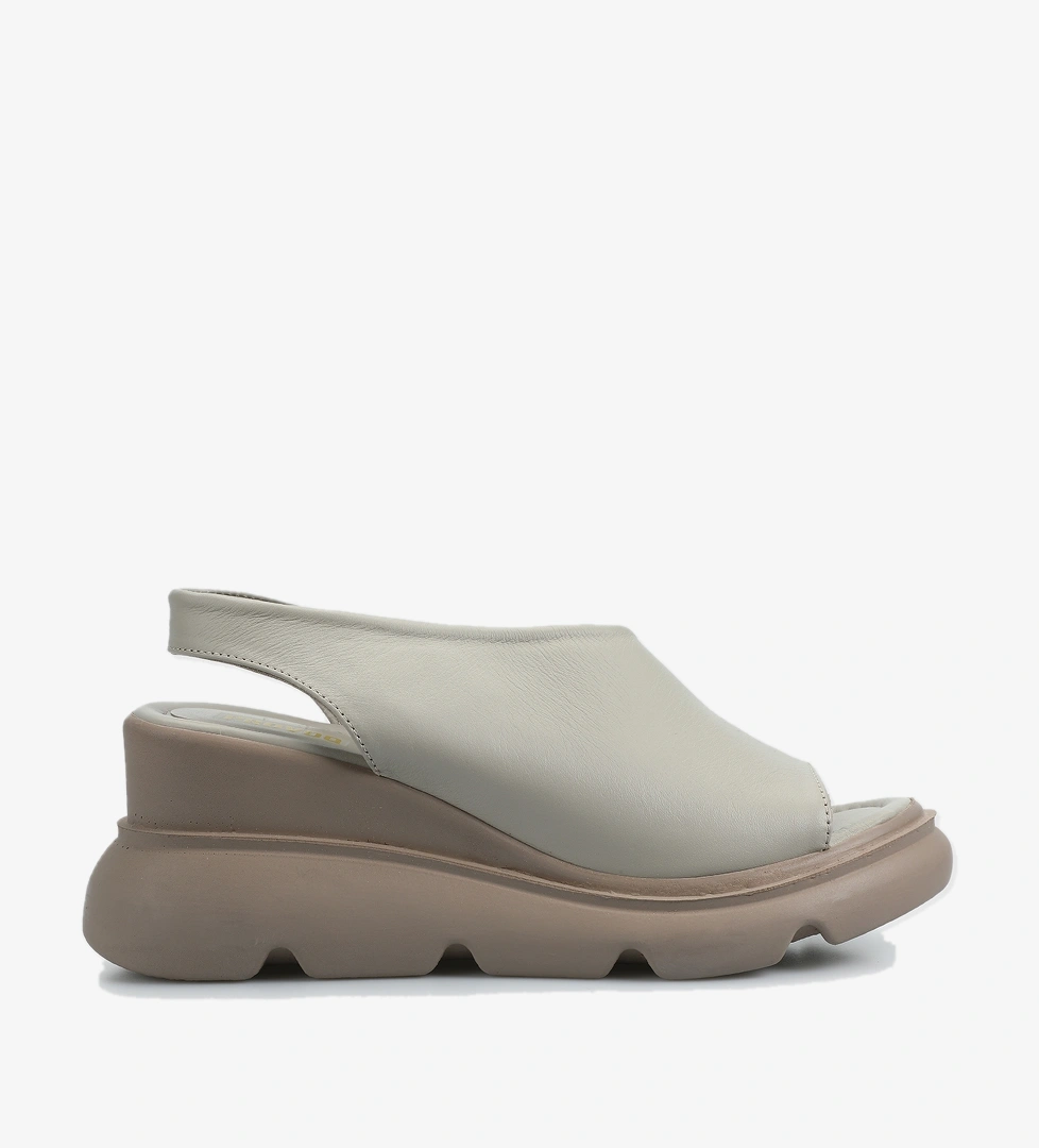 Vizon Deri Kadın Topuklu Sandalet - Görsel 1