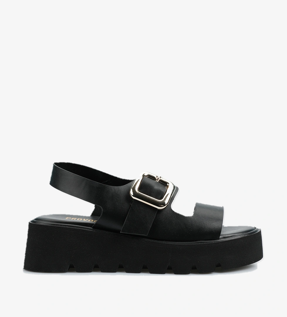 Siyah Kadın Düz Sandalet - Görsel 1