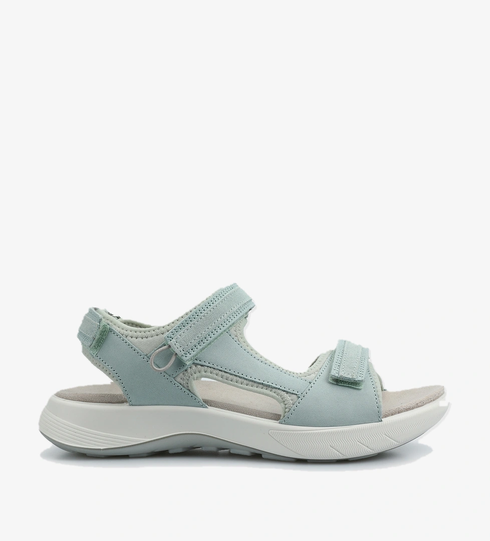 Yeşil Deri Kadın Düz Sandalet - Görsel 1