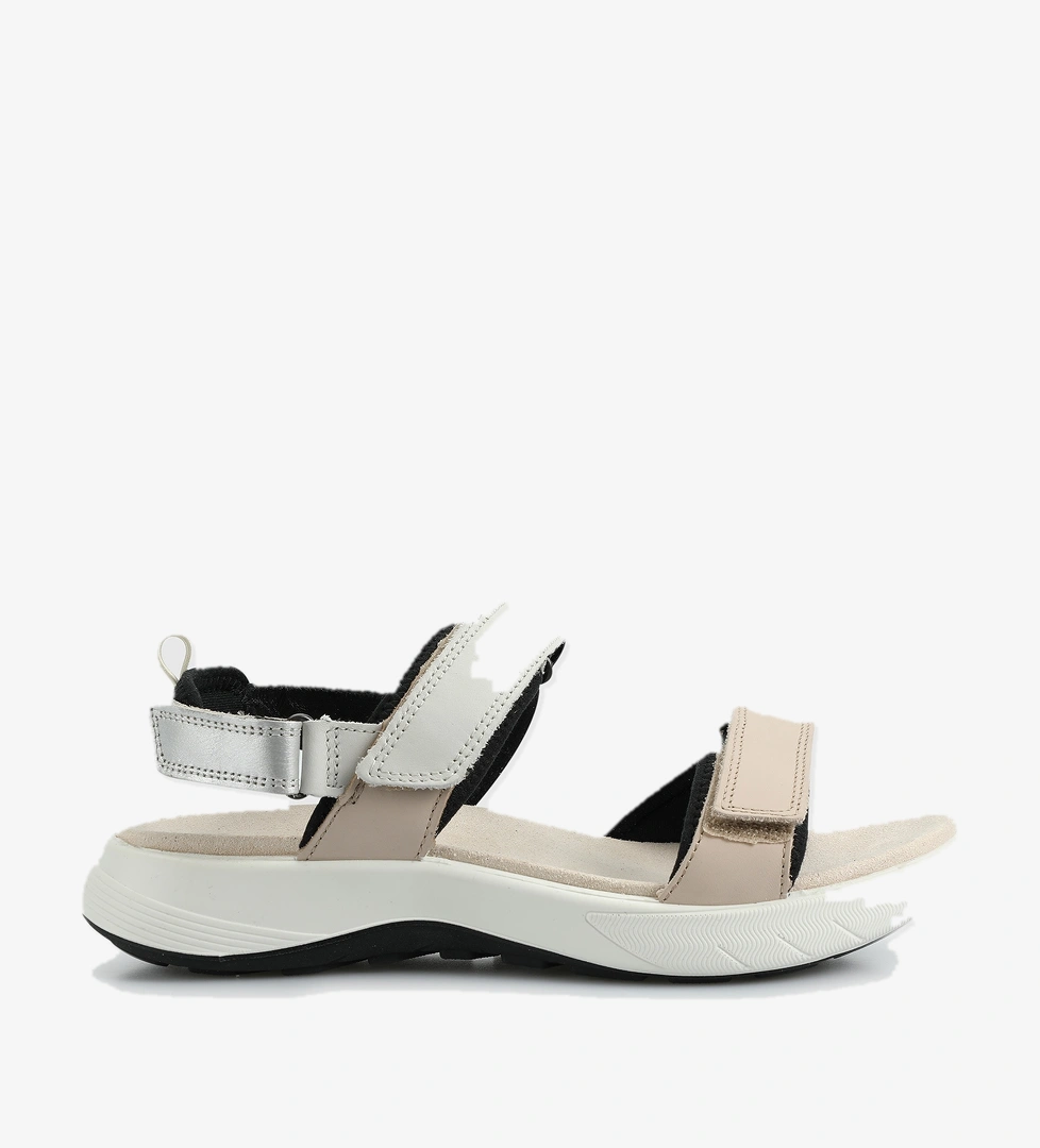 Bej Deri Kadın Düz Sandalet - Görsel 1