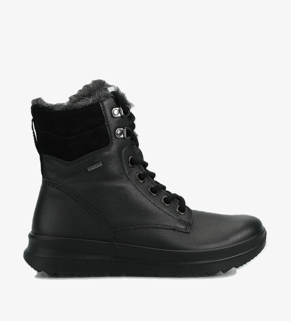 Siyah Deri Kadın Outdoor Bot - Görsel 1