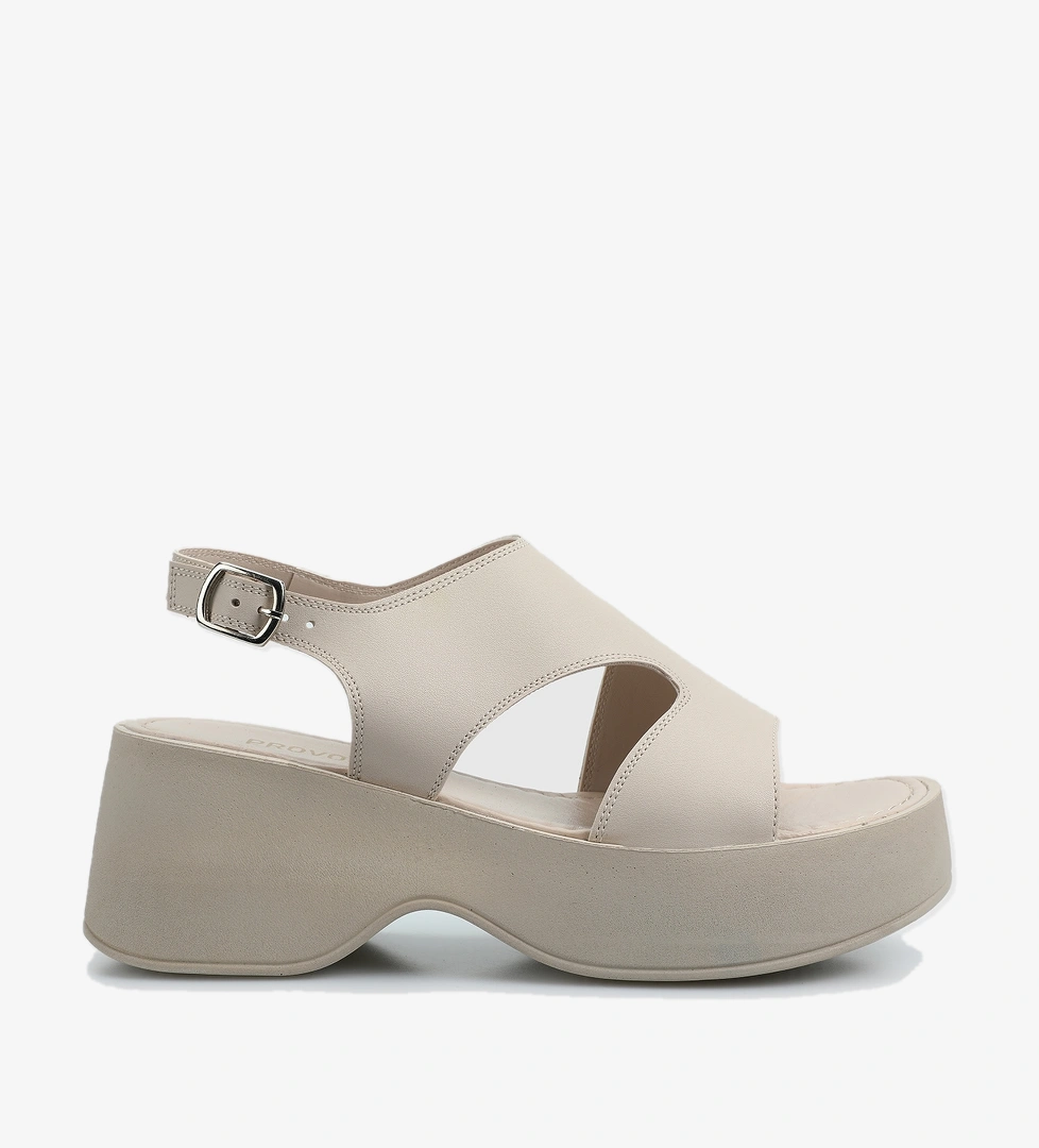 Bej Kadın Topuklu Sandalet - Görsel 1