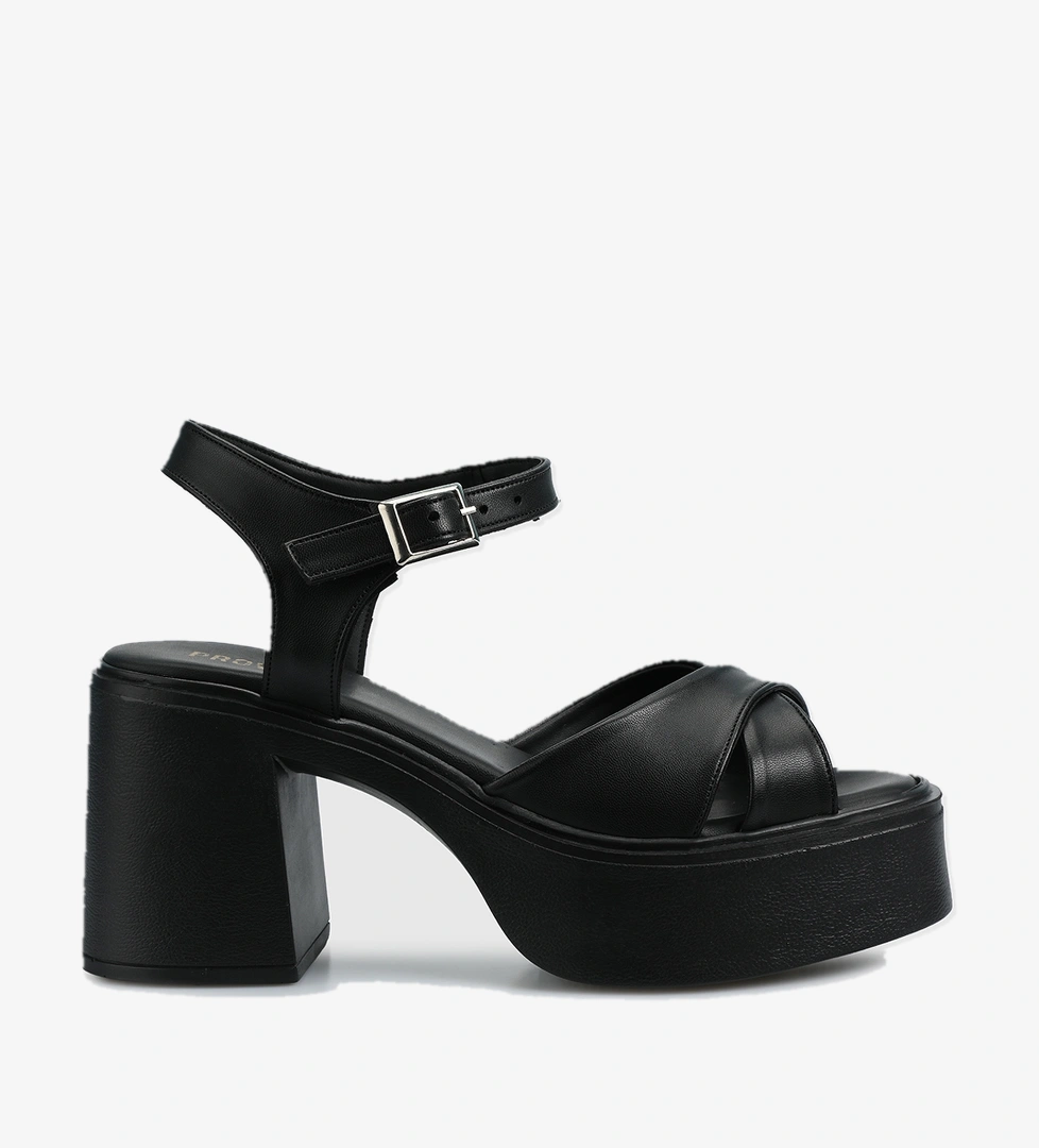 Siyah Kadın Topuklu Sandalet - Görsel 1