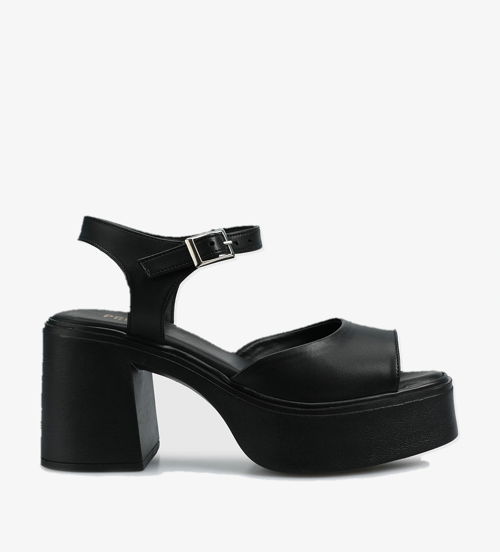 Siyah Kadın Topuklu Sandalet - Görsel 1