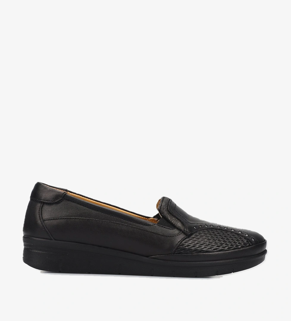 Siyah Deri Kadın Ayakkabı - Görsel 1