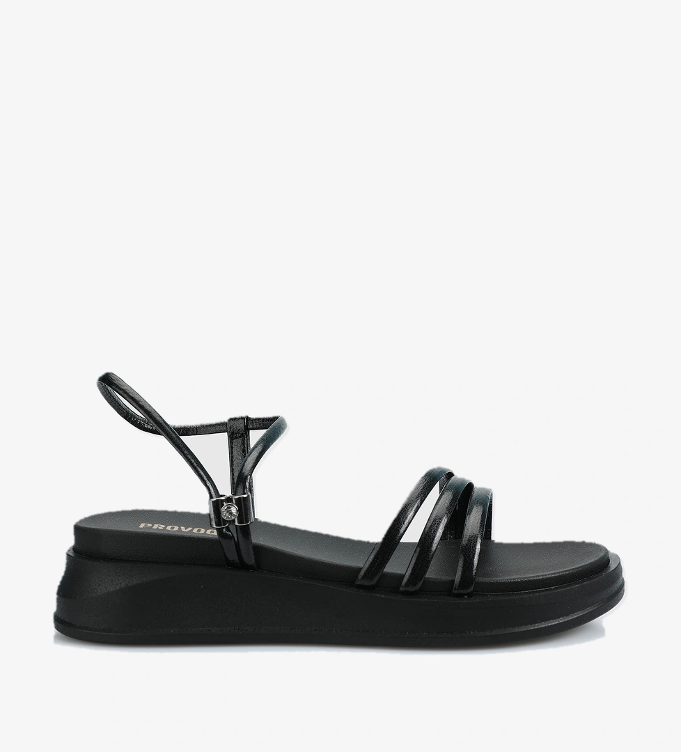 Siyah Kadın Düz Sandalet - Görsel 1