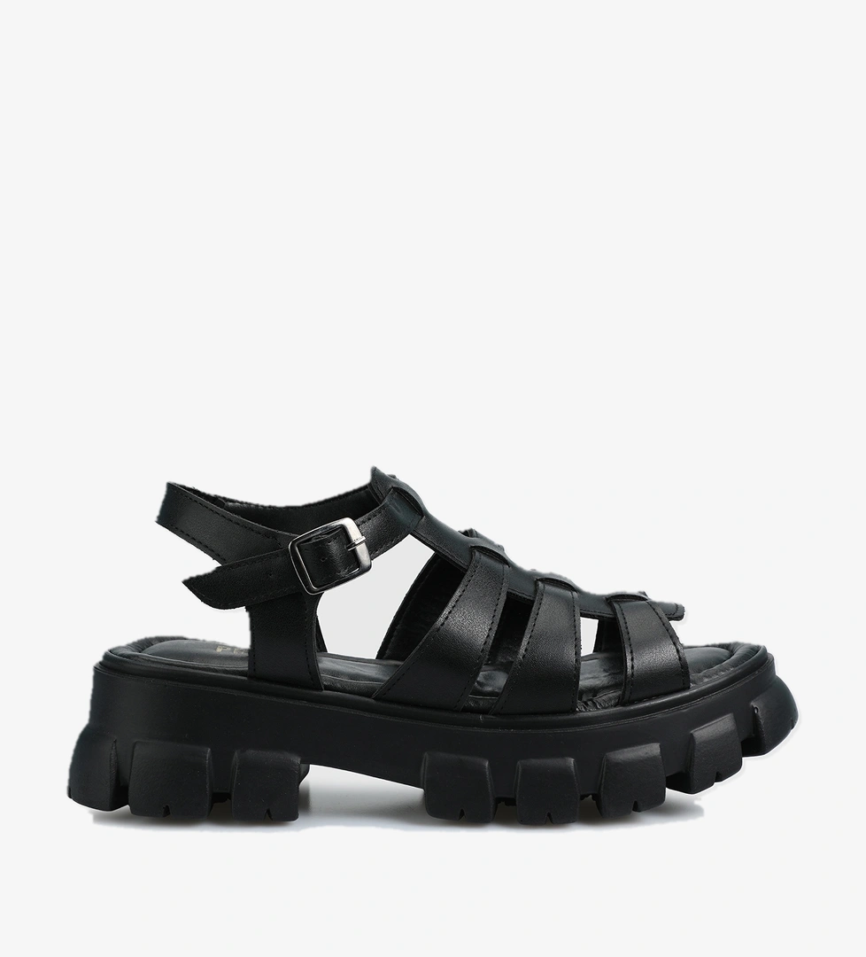 Siyah Kadın Topuklu Sandalet - Görsel 1