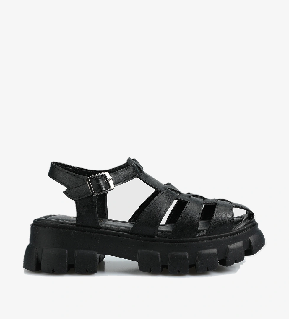 Siyah Kadın Topuklu Sandalet - Görsel 1