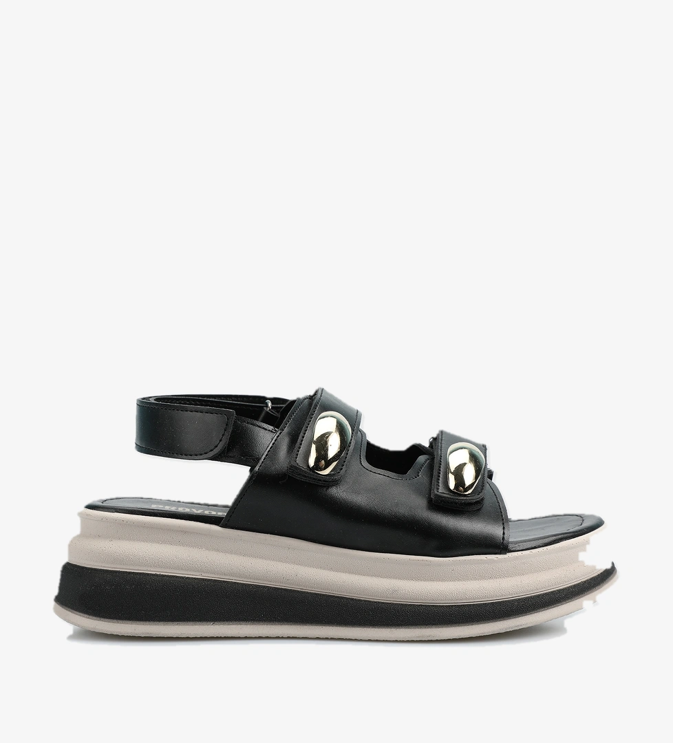 Siyah Kadın Düz Sandalet - Görsel 1