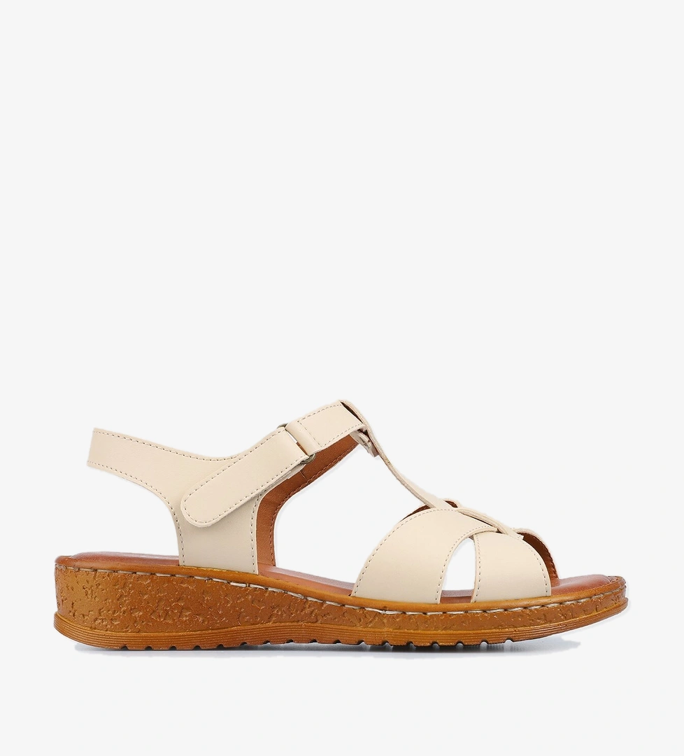 Bej Kadın Konfor Sandalet - Görsel 1