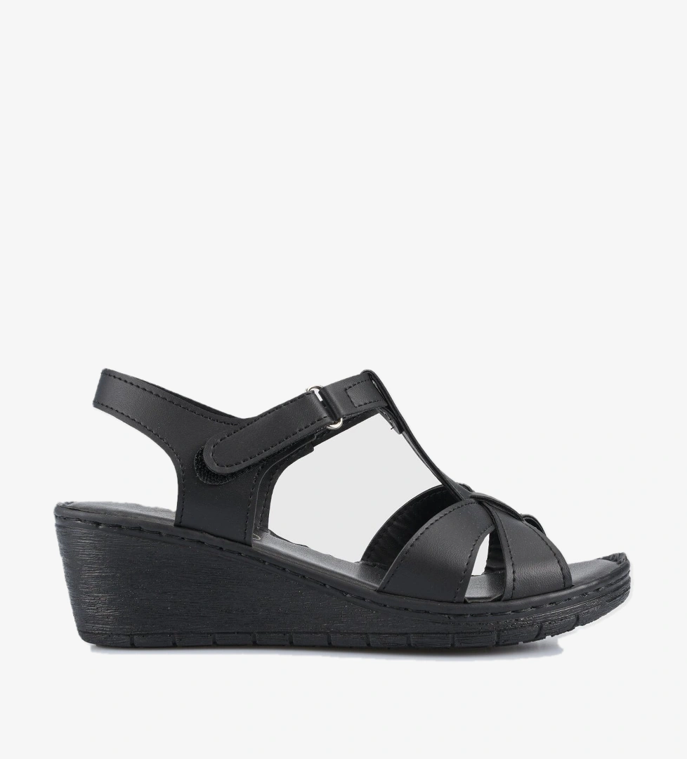 Siyah Kadın Konfor Sandalet - Görsel 1