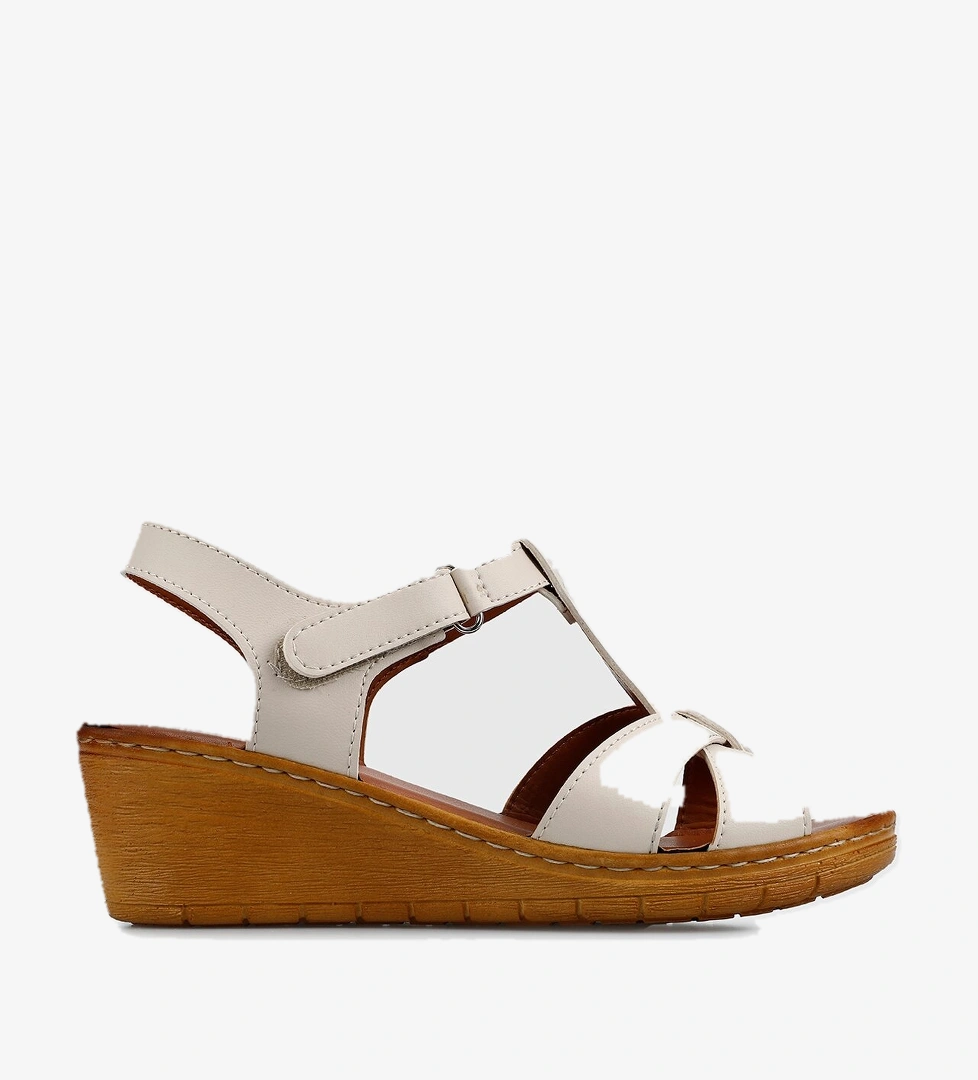 Bej Kadın Konfor Sandalet - Görsel 1