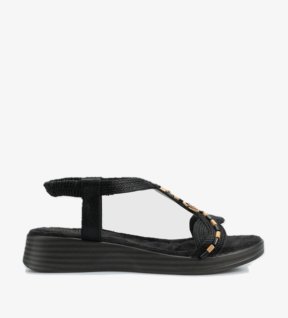 Siyah Kadın Düz Sandalet - Görsel 1